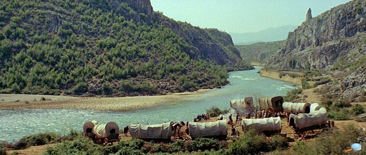 Le camp des colons sur les rives de la Chinla river.